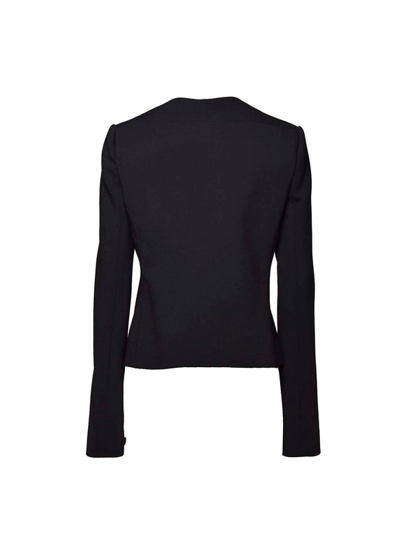 Asymmetric Button Wool Blend Jacket