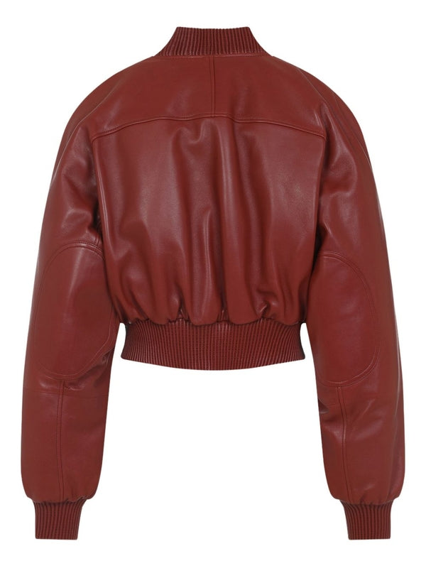 Pocket Leather Bomber Jacket