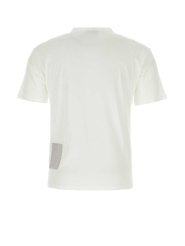 White Cotton Crewneck Short Sleeve
  T-shirt