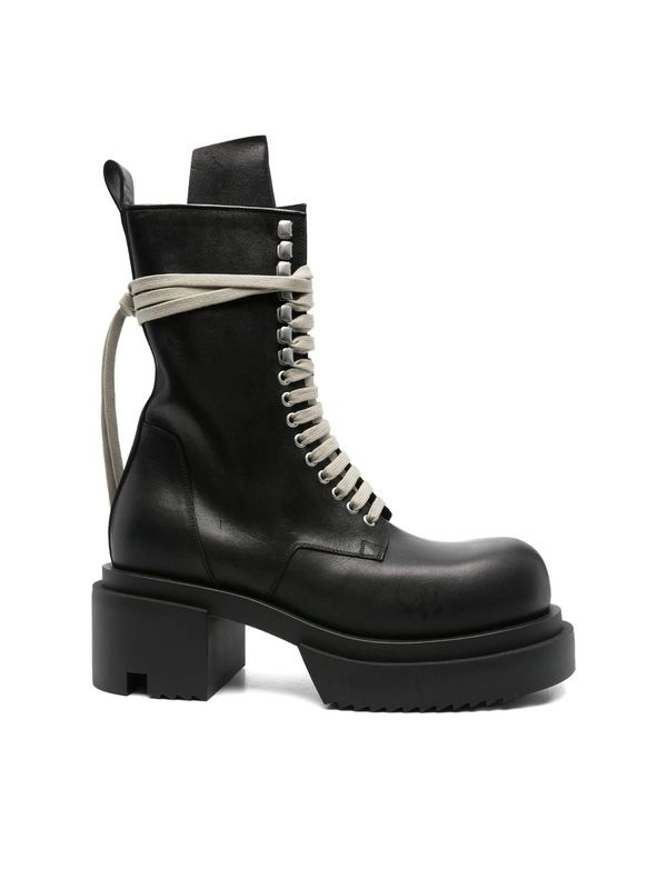 Rick Owens Black Lace-Up Boots
