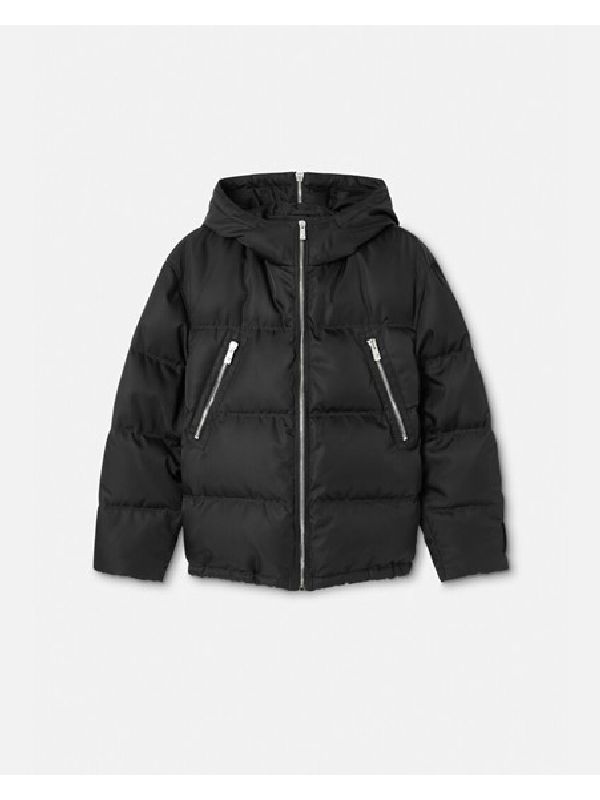 Zipper Detail Nylon Puffer
  Jacket