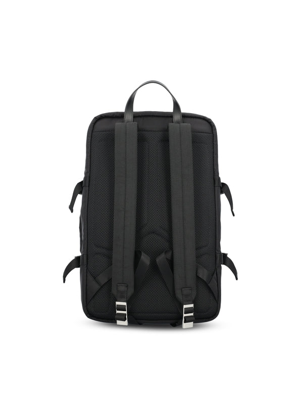 Triangle Logo Re-nylon Saffiano Leather
  Backpack