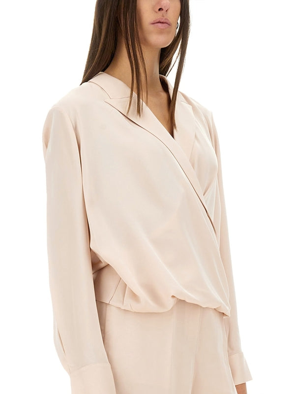 Wrap Detail Silk Shirt