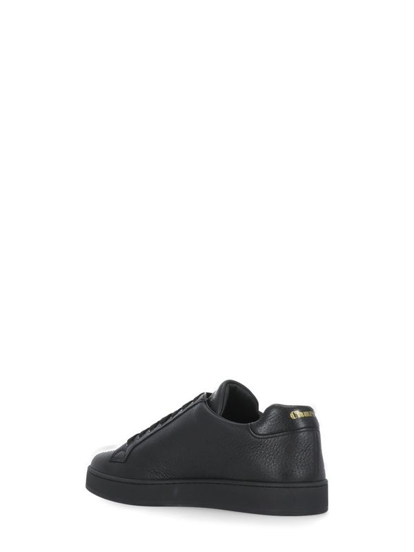 Black Leather Lowtop Sneakers