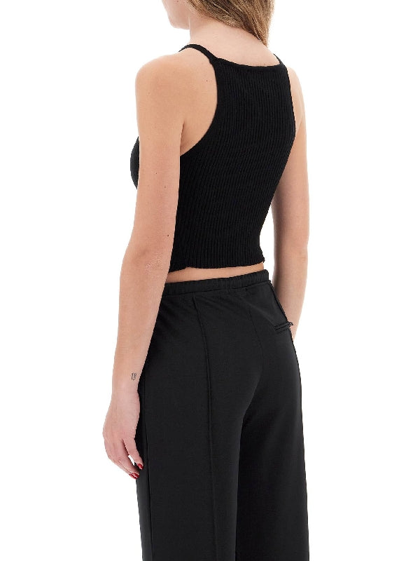 Logo Patch Ribbed Sleeveless Top - Jente