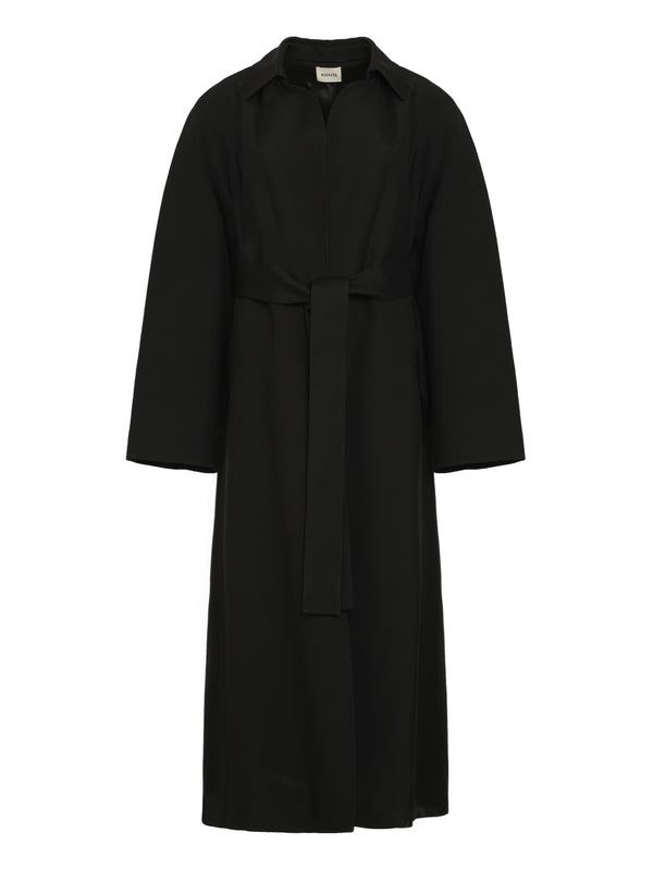 Belt Detail Rayon Blend Coat