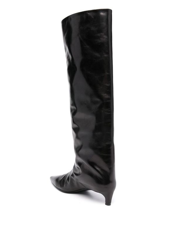 Black Leather High Boots