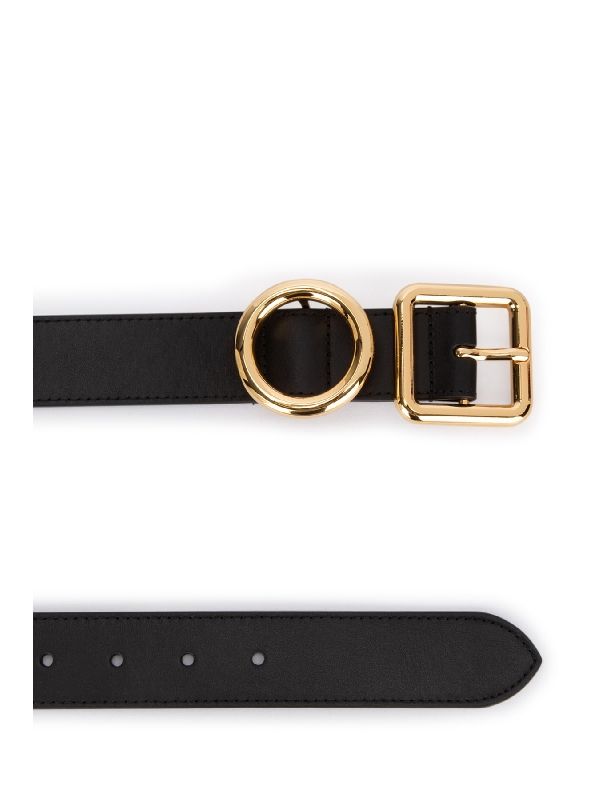Circle Square Leather Belt