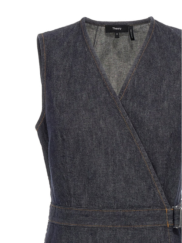 Wrap Denim
  Midi Dress