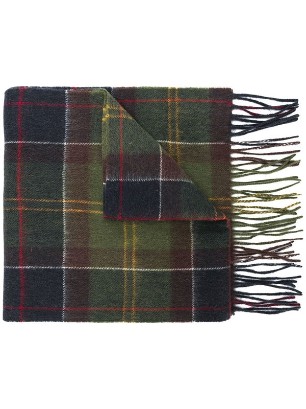 Barbour Green Checked Wool Mufflers