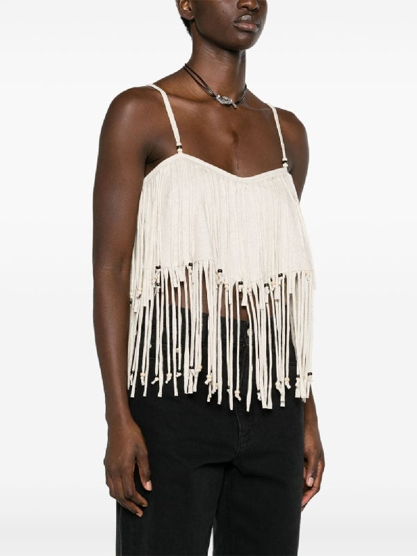 Bead Fringe
  Sleeveless Top