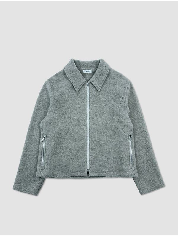 Collar Zip-Up Wool Jacket