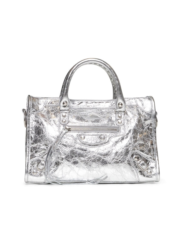 Balenciaga City Small Silver Tote Bags