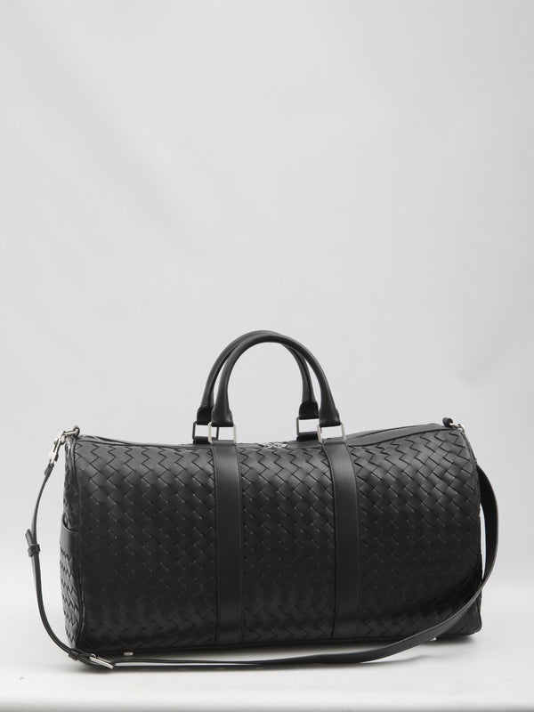 Cabin Intrecciato Leather Boston Bag