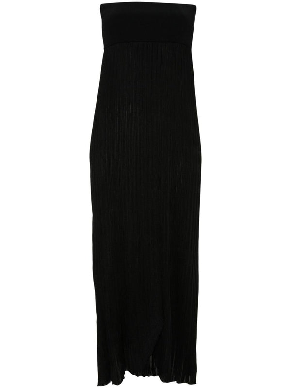 Tube Top Pleated Midi Dress