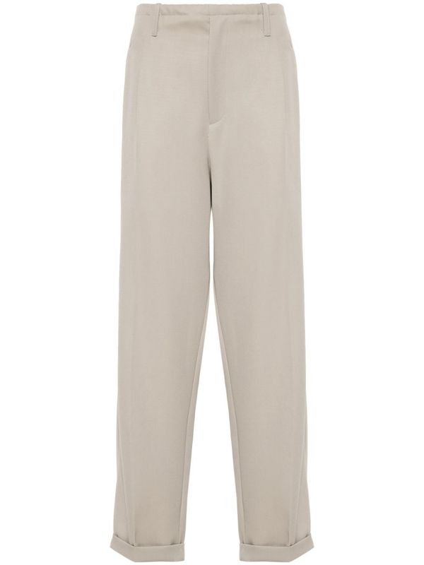 Front Pleats Turn-up Wool Pants