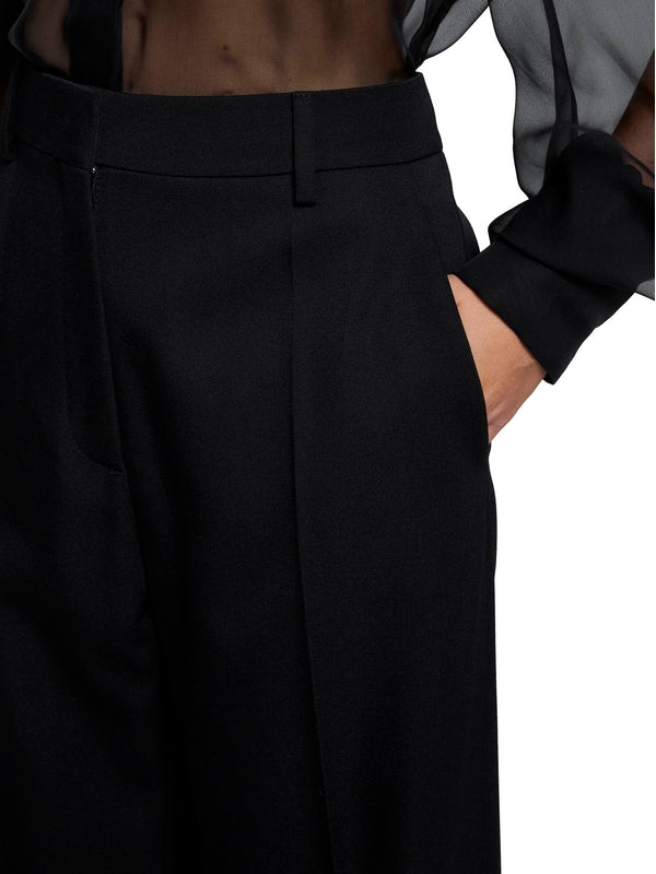 Black Wool Tailored Pants