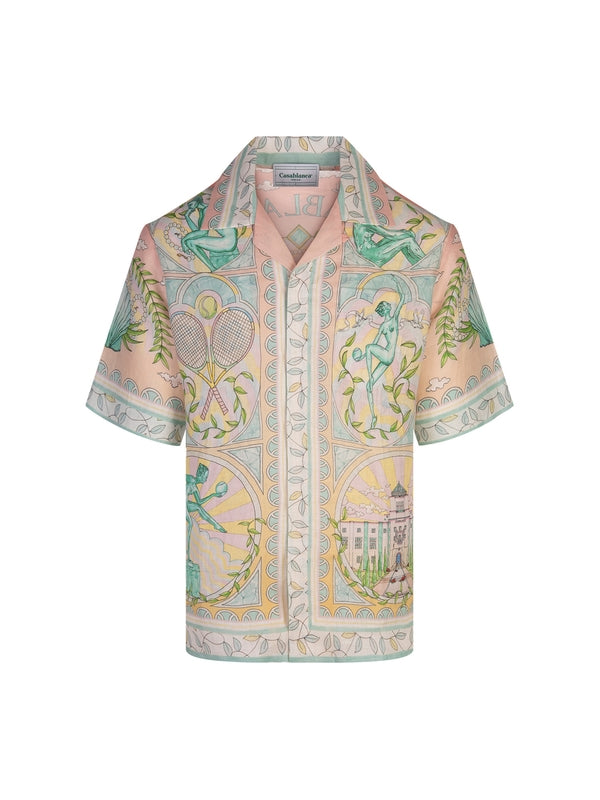 Vase Graphic Printing Short Sleeve Shirt