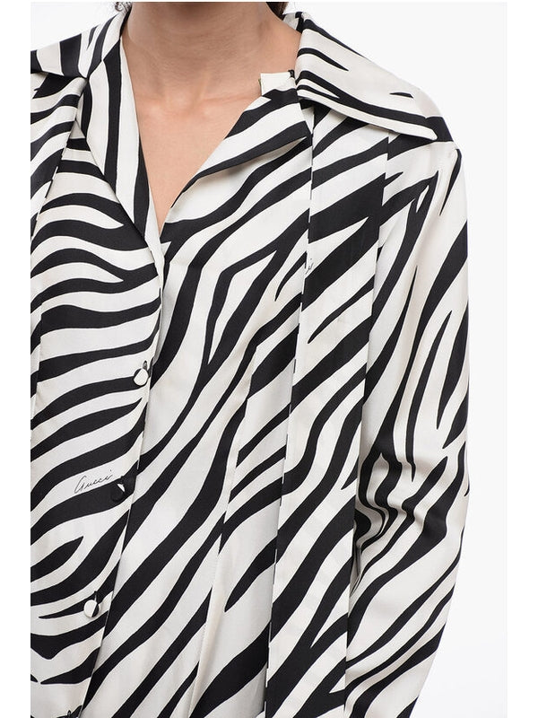 Animal Pattern Silk Shirt