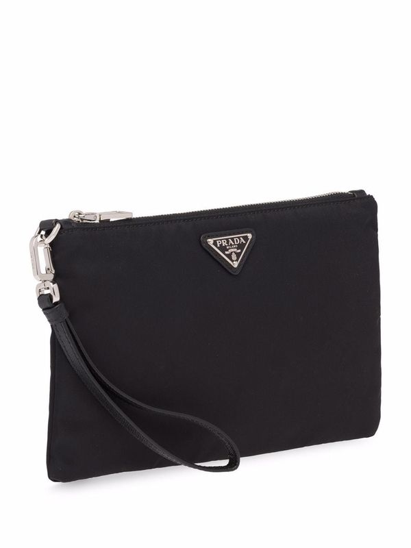 Triangular Logo Re-Nylon Clutch Bag