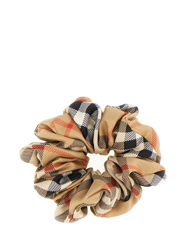 Vintage Check Silk Hair Scrunchie