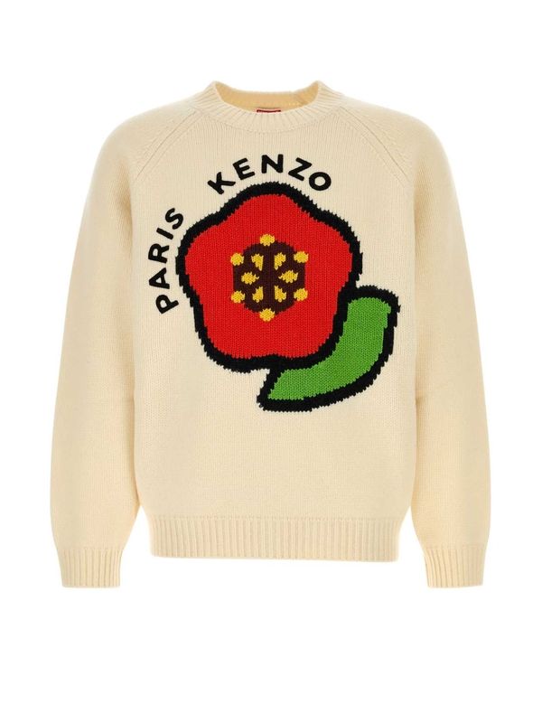 ポップなロゴプリントウールニット