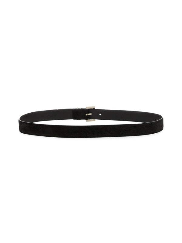 Cassandra Logo Buckle Leather Belt