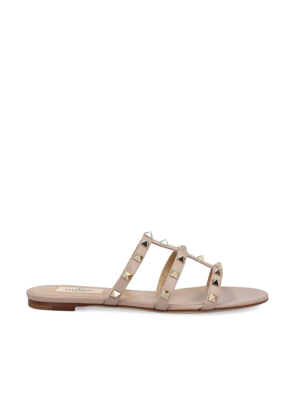Rockstud Leather Slide