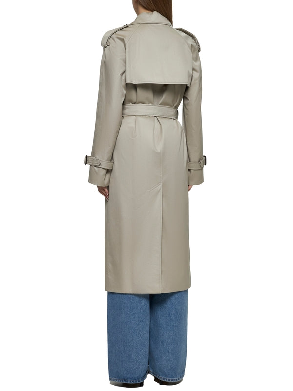 Beige Cotton Trench Coat