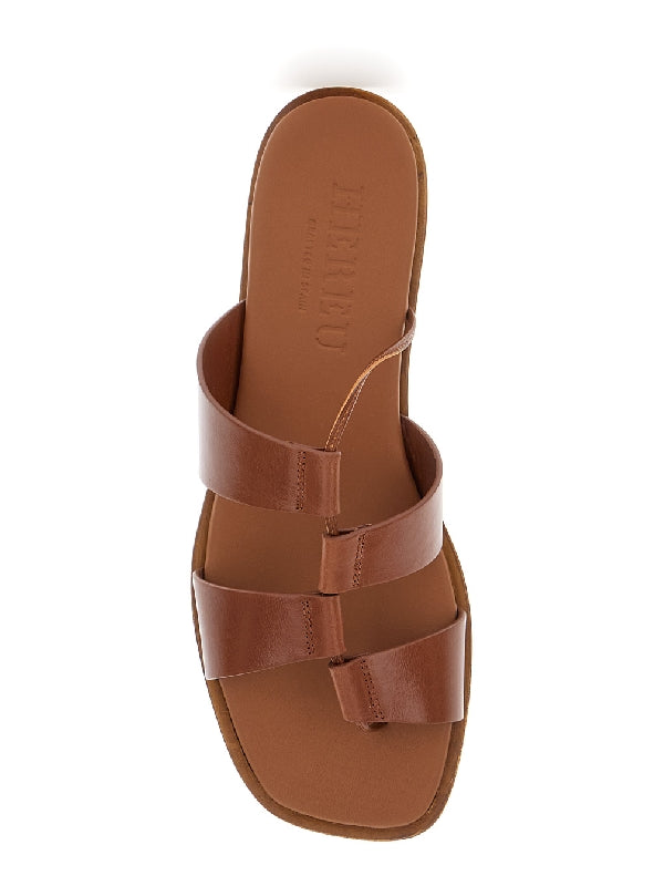 Lina Square Toe Leather Sandals