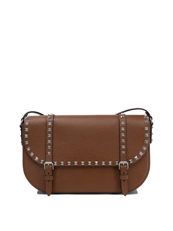 Rockstud Leather Messenger Crossbody Bag