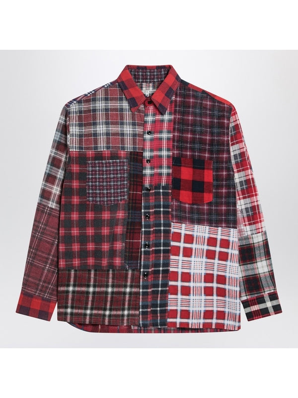 Check Pattern Patchwork Shirt