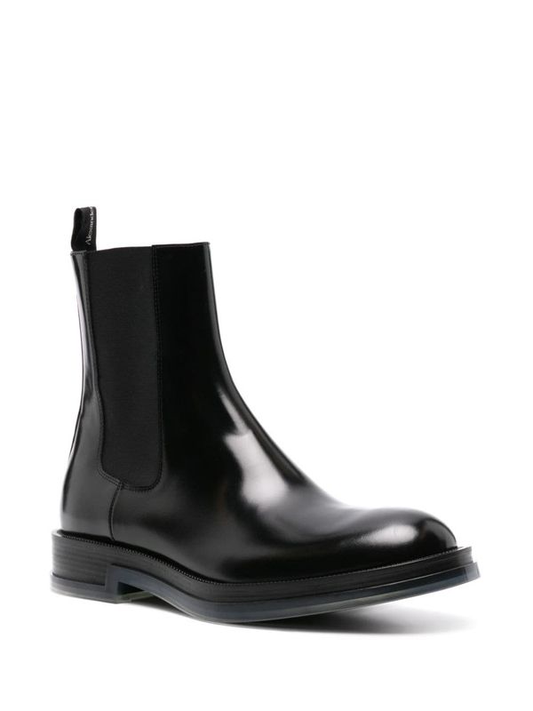 Black Leather Chelsea Boots