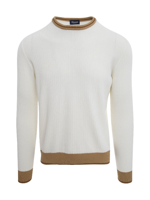 Bicolor Trim Cotton Knit