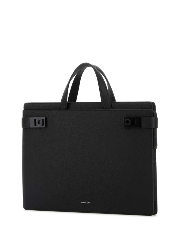 Ferragamo Black Brief Case