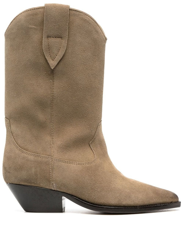 Western Detail Calfskin Ankle
  Boots