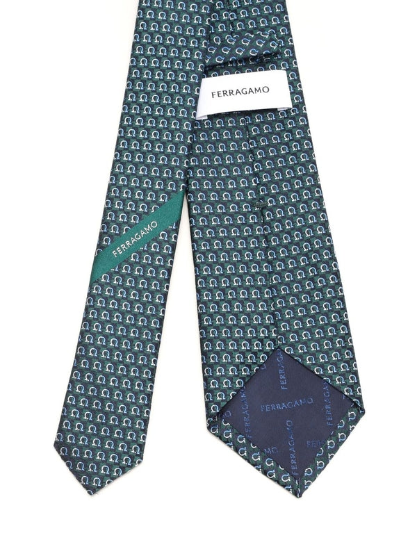 Gancini Pattern Silk Tie