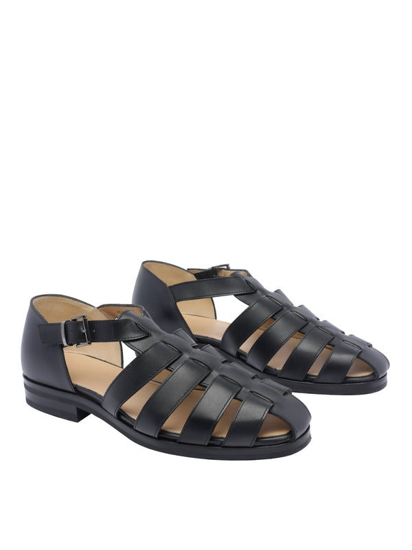 Buckle Decorated Leather Sandals