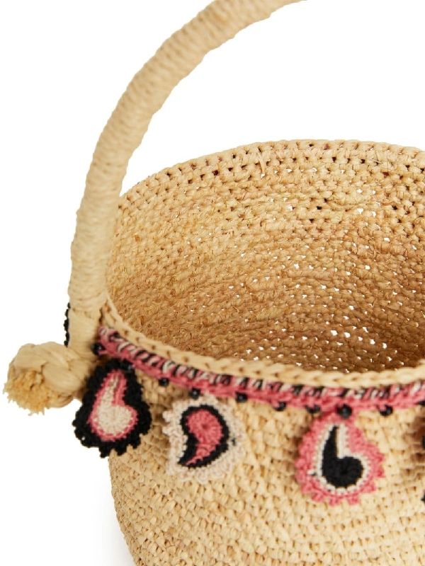 Paisley Detail
  Raffia Basket Bucket Bag