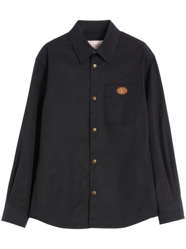 V Logo Patch Button Shirt