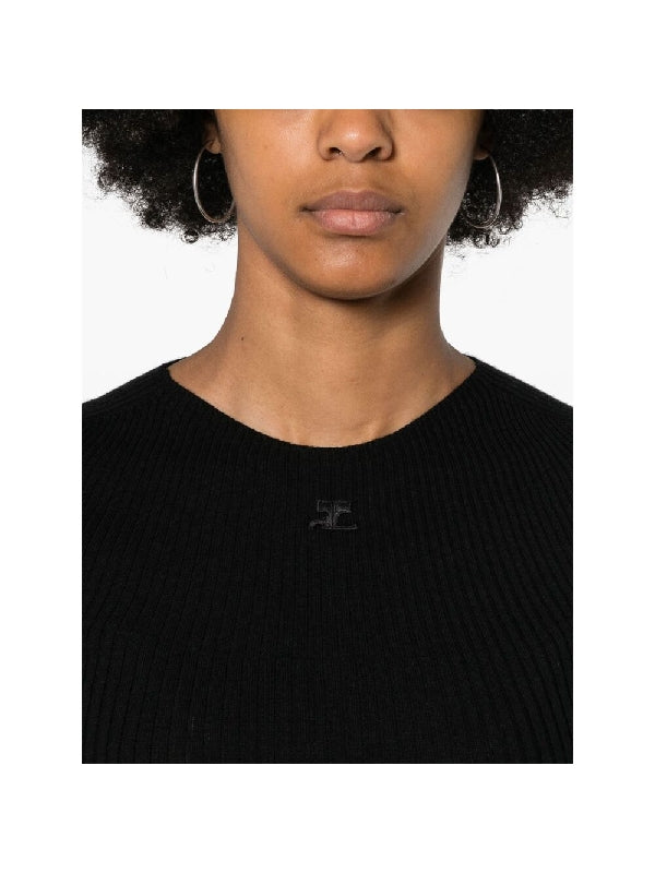 Logo Patch Short-Sleeve Knit