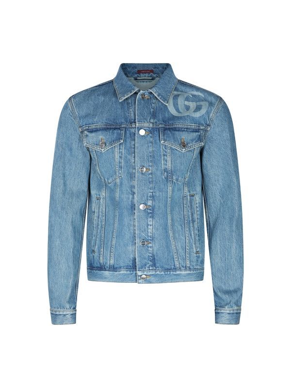 GG Logo Cotton Denim Trucker Jacket