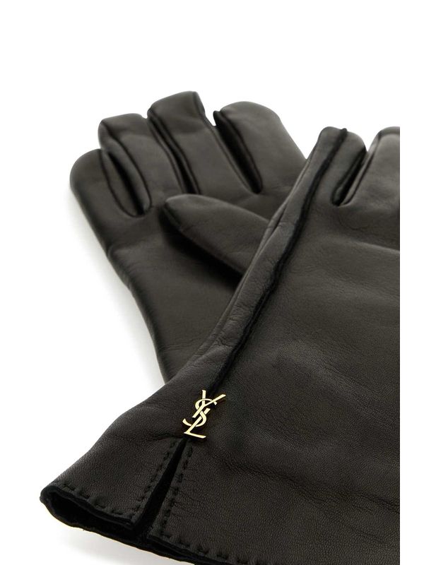 Logo Detail Leather Gloves