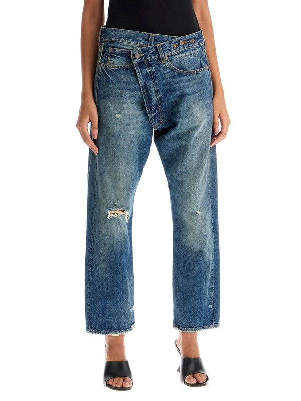 Crossover Distressed Denim Pants