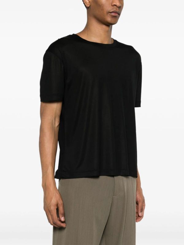 Crew-neck Silk Short-sleeve T-shirt