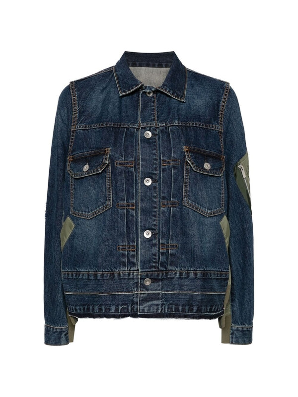 Nylon Insert Denim Jacket