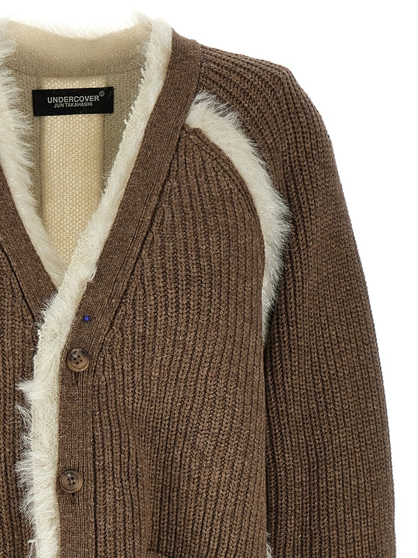 Fur Inserted Wool Cardigan