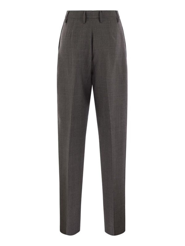 Wool Silk
  Check Pants