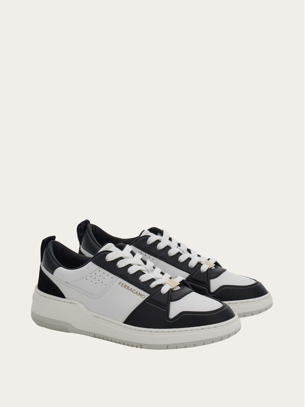 Logo Two-tone Leather Low-top Sneakers
