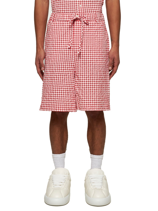 Check Pattern Nylon Cotton Shorts